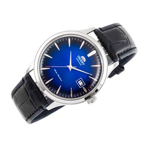 Reloj Orient Bambino 4 FAC08004D0 Automático Para Hombre Fecha Correa de Cuero Negro Azul