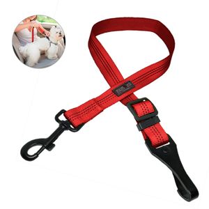 Cinturón Correa Regulable de Seguridad de Arnés para Perro Rojo