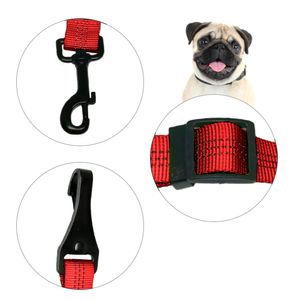 Cinturón Correa Regulable de Seguridad de Arnés para Perro Rojo