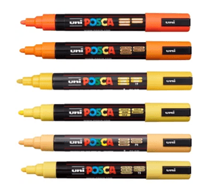 Set Marcadores Posca Punta 5M X 6 Shade of Sun
