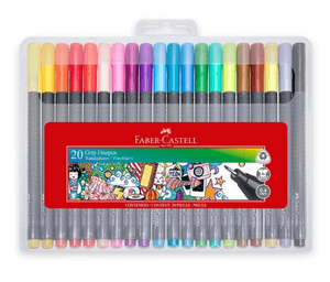Marcadores Grip Fine Pen x 20 Faber Castell Estuche Rígido