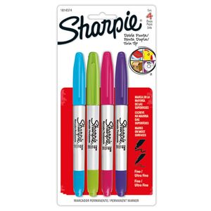 Marcador Permanente Sharpie Doble Punta Surtido Blister X4