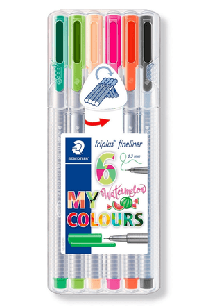 Fineliner x 6 Watermelon Staedtler Design Journey