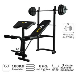 Banca de Ejercicios Fit365 con Pesas OX - 0810