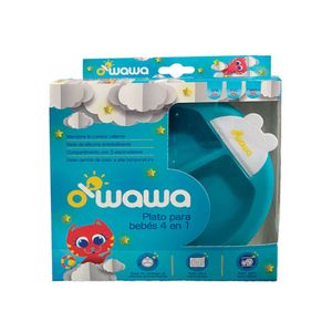 Plato para Bebés Owawa 4 en 1 Celeste - Caja 1 UN