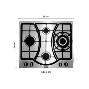 Cocina encimera acero inoxidable SOLCO037 4 hornillas