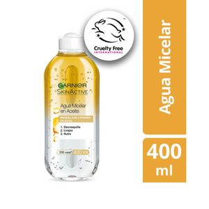 Agua Micelar con Aceite-Óleo Garnier Skin Active - Frasco 400 ML