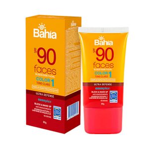 Bloqueador Solar Facial Bahía SPF 90 Faces Color #1 - Tubo 60 G