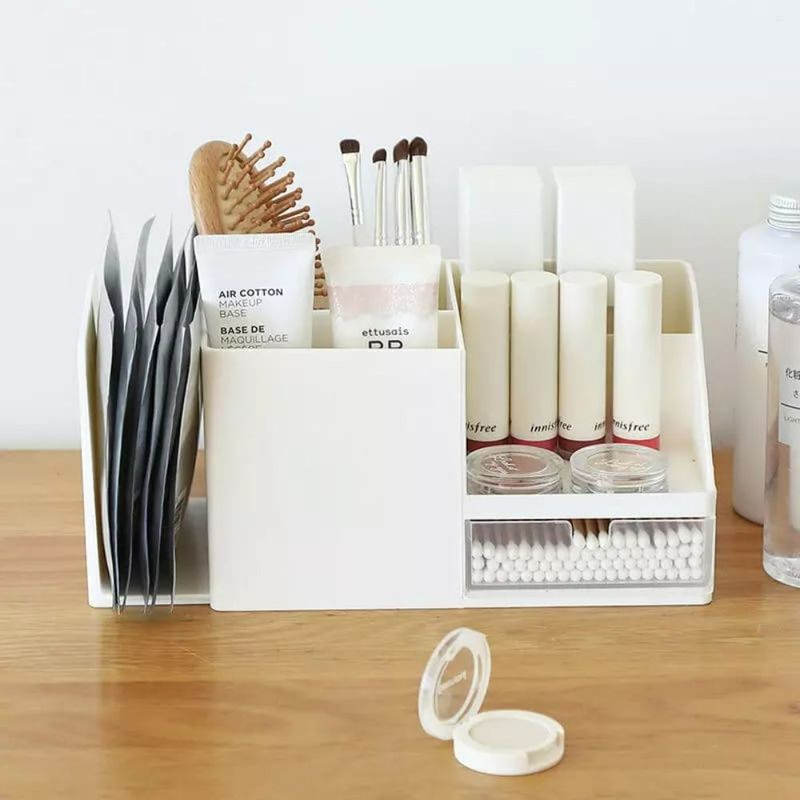 Caja Organizadora Maquillaje Cosméticos Multiuso Blanco