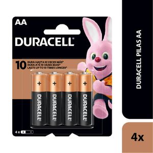 Pilas Duracell AA Alcalinas - Blíster 4 UN