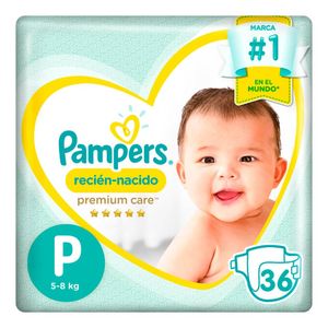Pañal Pampers Premium Care Recién Nacido - Bolsa 36 UN