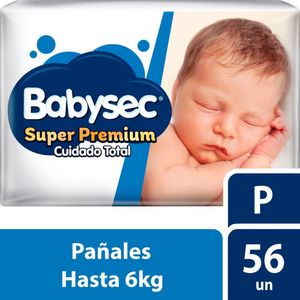 Pañales Babysec Super Premium Talla P - Bolsa 56 UN