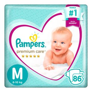 Pañales Desechables Pampers Premium Care Talla M - Bolsa 86 UN