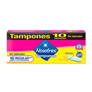 Tampones Sin Aplicador Regular Nosotras - Caja 10 UN