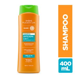 Shampoo Saloon Anticaspa 2 en 1 Placenta Life - Frasco 400 ML