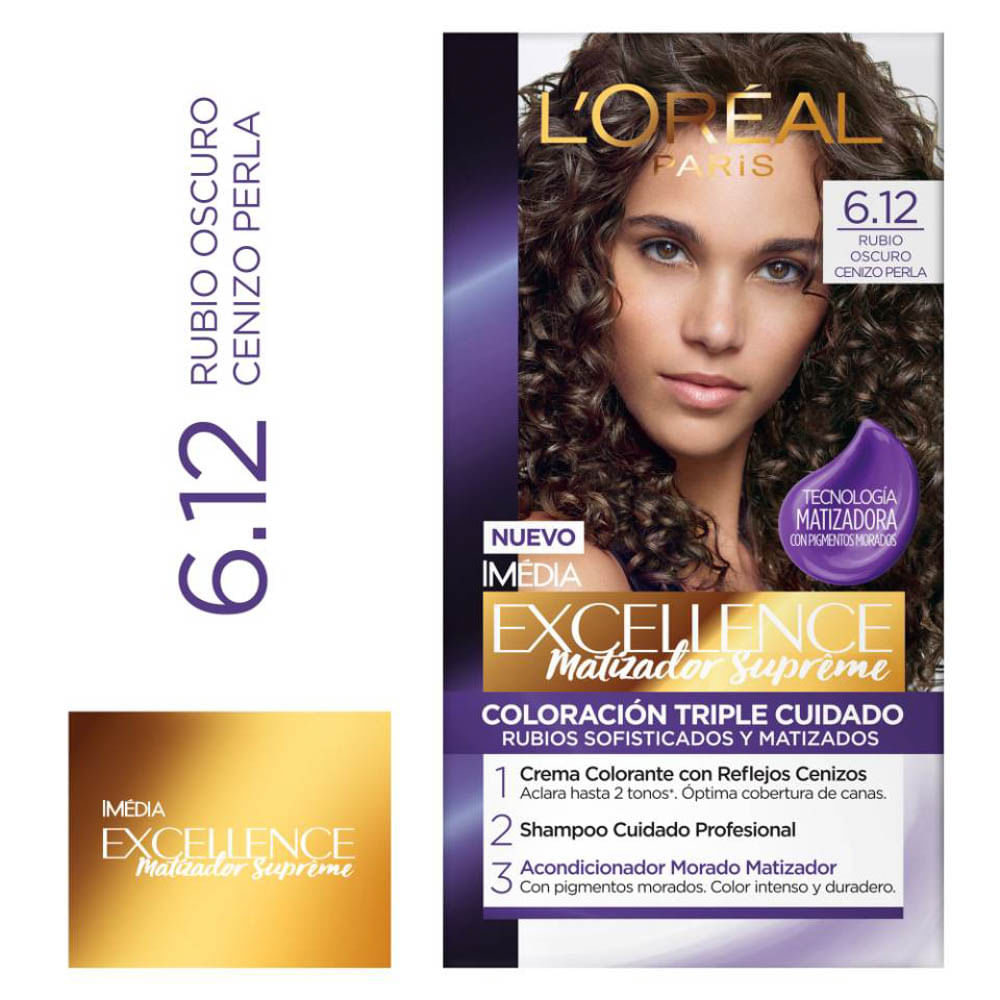 Tinte Para Cabello Excellence Matizador Supreme Rubio Oscuro Cenizo 