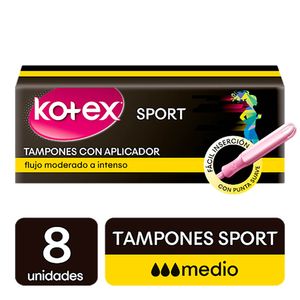 Tampones con Aplicador Kotex Sport Medio - Caja 8 UN