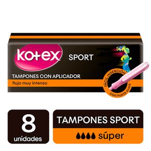 Tampones con Aplicador Kotex Sport Súper - Caja 8 UN