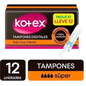 Tampones Digitales Kotex Súper - Caja 12 UN