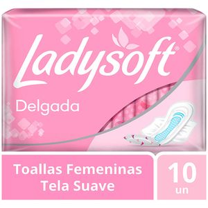 Toallas Higiénicas Delgada Con Alas Ladysoft - Bolsa 10 UN