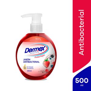 Jabón Líquido Antibacterial Dermex Frutos Rojos - Frasco 500 ML