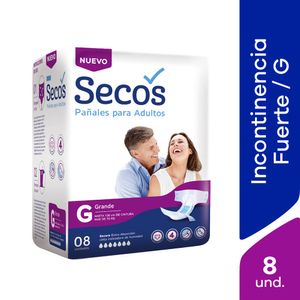 Pañales para Adultos Secos Clásico Talla G - Bolsa 8 UN
