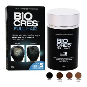 Fibra Capilar Biocres Full Hair Castaño Oscuro - Frasco 22 G