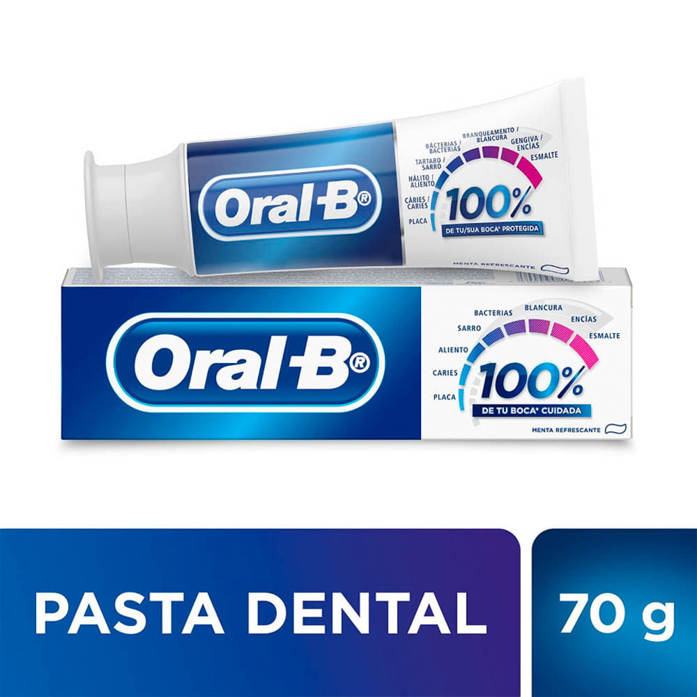 Crema Dental Oral-B 100% Menta Refrescante - Tubo 55 ML - Real Plaza