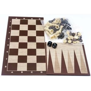 Pack De 3 Juegos Damas - Ajedrez - Backgammon