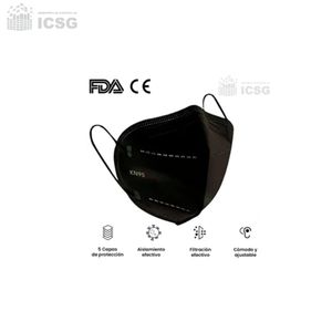 Mascarillas Kn95 Negra Certificada Caja De 10 Unidades + Regalo
