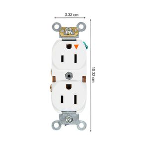 Toma doble empotrar tierra aislada 15A 125V BL