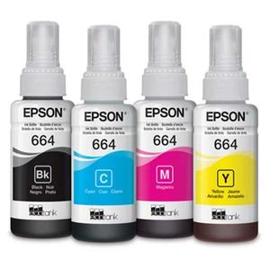 Kit 4 Tintas Epson 664 – Black, Yellow, Cyan y Magenta