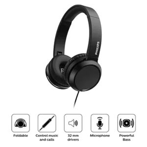 Audífonos Extra Bass Con Micrófono SHL5005 Negro Philips