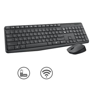 Teclado Logitech  Mouse Mk235 Wireless Usb Sp Black