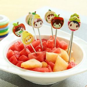 Juego de 8 Mini Tenedores para Frutas de Acero Inoxidable con Soporte Redondo
