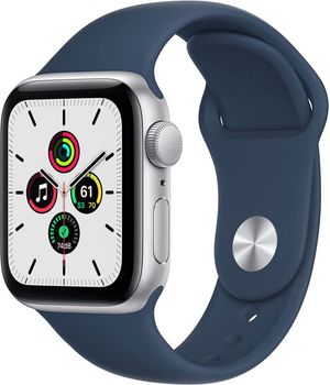 Apple Watch SE 40mm Silver Aluminium Case with Abyss Blue Sport Band