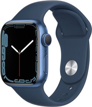 Apple Watch S7 41mm Blue Aluminum Case with Abyss Blue Sport Band