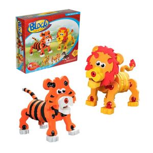 Juego Didáctico Rompecabezas de Blocks 3D Tigre y León
