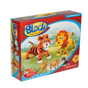 Juego Didáctico Rompecabezas de Blocks 3D Tigre y León