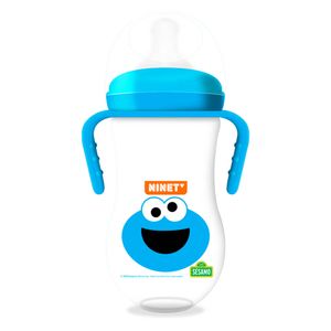 Biberón Boca Ancha Ninet Sésamo Monstruo Come-Galletas Azul - Frasco 12 OZ