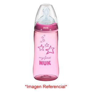 Biberón de Plástico My First Nuk 0 a 6 meses Color Rosa - Frasco 300 ML