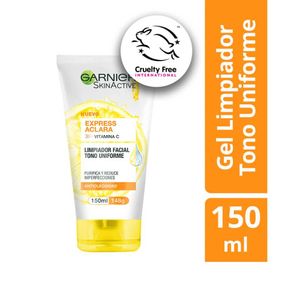 Gel Limpiador Garnier Skin Active Express Aclara Tono Uniforme - Tubo 150 ML