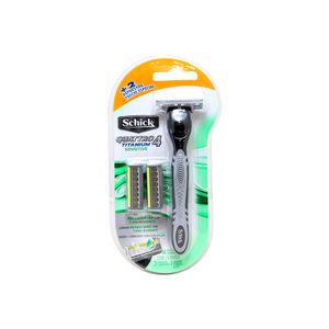 Máquina de Afeitar + 2 Repuesto Schick Quattro Titanium Sensitive - Blister 3 UN