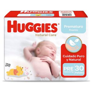Pañal Huggies Natural Care para Prematuros - Bolsa 30 UN