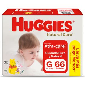 Pañales Huggies G Bigpack Natural Care - Bolsa 66 UN