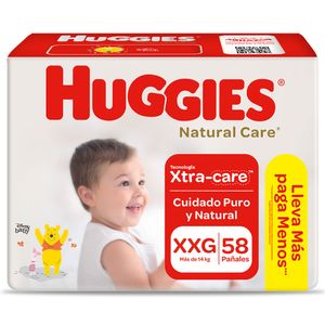 Pañales Huggies XXG Bigpack Natural Care - Bolsa 58 UN