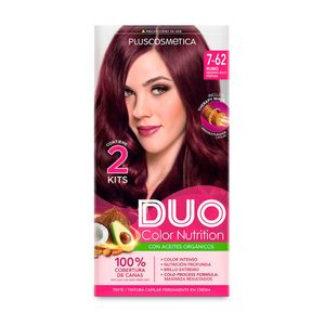 Tinte Duo Color Nutrition Kit # 7.62 Rubio Mediano Rojo Púrpura - Kit 1 UN