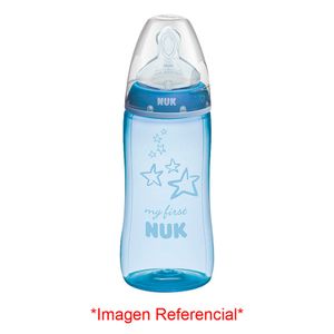 Biberón de Plástico My First Nuk 0 a 6 meses Color Azul - Frasco 300 ML