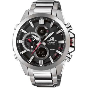 Reloj Casio Edifice Solar Bluetooth Mobile Link ECB-500D-1A Para Hombre Analógico Digital Plateado