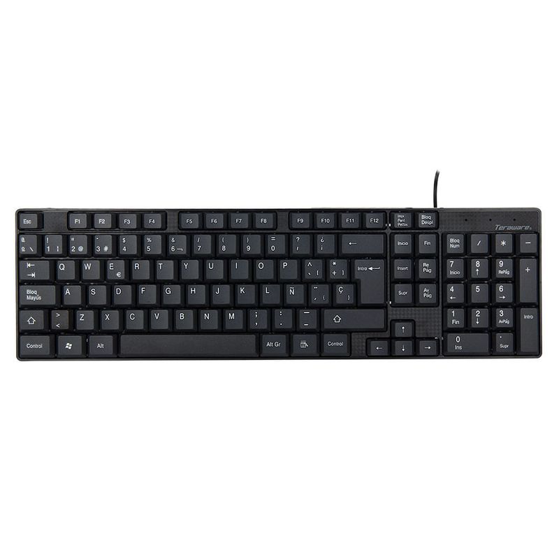 Teclado alambrico Teraware membrana conexion usb teclado numerico negro Real Plaza